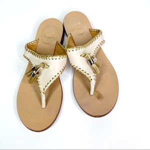 Jack Rogers Alana Sandal in Bone and Gold 6